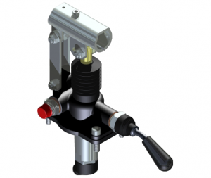 Pompe à main Fonte - S.E. sur réservoir 12cm3 + soufflet + manipulateur de décharge NF Homme mort - PM 12 m-s