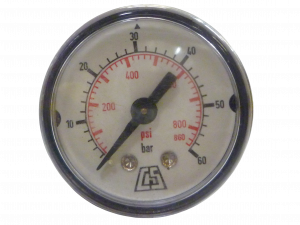 Manomètre sans glycérine Ø40 0-60b raccord arrière 1/8"