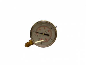 Manomètre à bain de glycérine Ø100 0-40b raccord vertical 1/4"