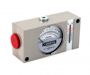 Débitmètre à piston en ligne 8 à 180 L/min + Thermomètre