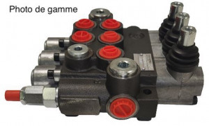 Distributeur monobloc DM 40 3 éléments tiroirs/commandes E1A1E1 + levier