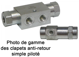 Clapet anti-retour simple piloté type VBPSE 1/2’’ L avec robinet