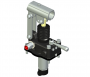 Pompe à main Fonte - D.E. sur réservoir 6cm3 + soufflet + 4/3 centre ouvert (C2) + clapet AR double piloté + frein - PMDVB 6 ca-s