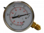 Manomètre inox Ø63 à bain de glyérine -1-0 bar avec raccord vertical en 1/4"