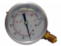 Manomètre inox Ø63 à bain de glyérine 0-1,6 bar avec raccord vertical en 1/4"