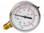 Manomètre inox Ø63 à bain de glyérine 0-25 bar avec raccord vertical en 1/4"