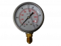 Manomètre inox Ø63 à bain de glyérine 0-100 bar avec raccord vertical en 1/4"