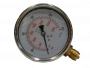 Manomètre inox Ø100 à bain de glycérine 0-400 bar avec raccord vertical en  1/2"