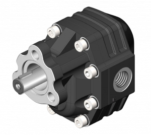 Pompe à engrenages NPH - 61CC - Rotation gauche - Arbre cylindrique  Ø22  - 3 trous - Orifices latéraux et arrières