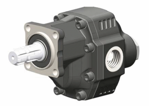 Pompe à engrenages NPGH ASAE - 150CC - Rotation gauche - Arbre ASAE 1'' 3/8'' - 4 trous - Orifices arrières