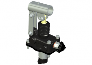 Pompe à main Fonte - S.E. sur réservoir 30cm3 + soufflet + volant de décharge - PMSE 30 s