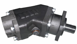 Pompe coudée MD - 130CC - 300 bar - Rotation droite - Arbre ISO 32x36 - 4 trous - Orifices arrières