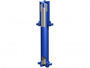 Vérin frontal Ø180mm - 5expansions, course 6733 mm, fixation Tourillon/Tourillon Ultra