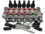 Distributeur monobloc MB 25 6 éléments tiroirs/commandes E3E3A3A3C3C3 Zingué + levier